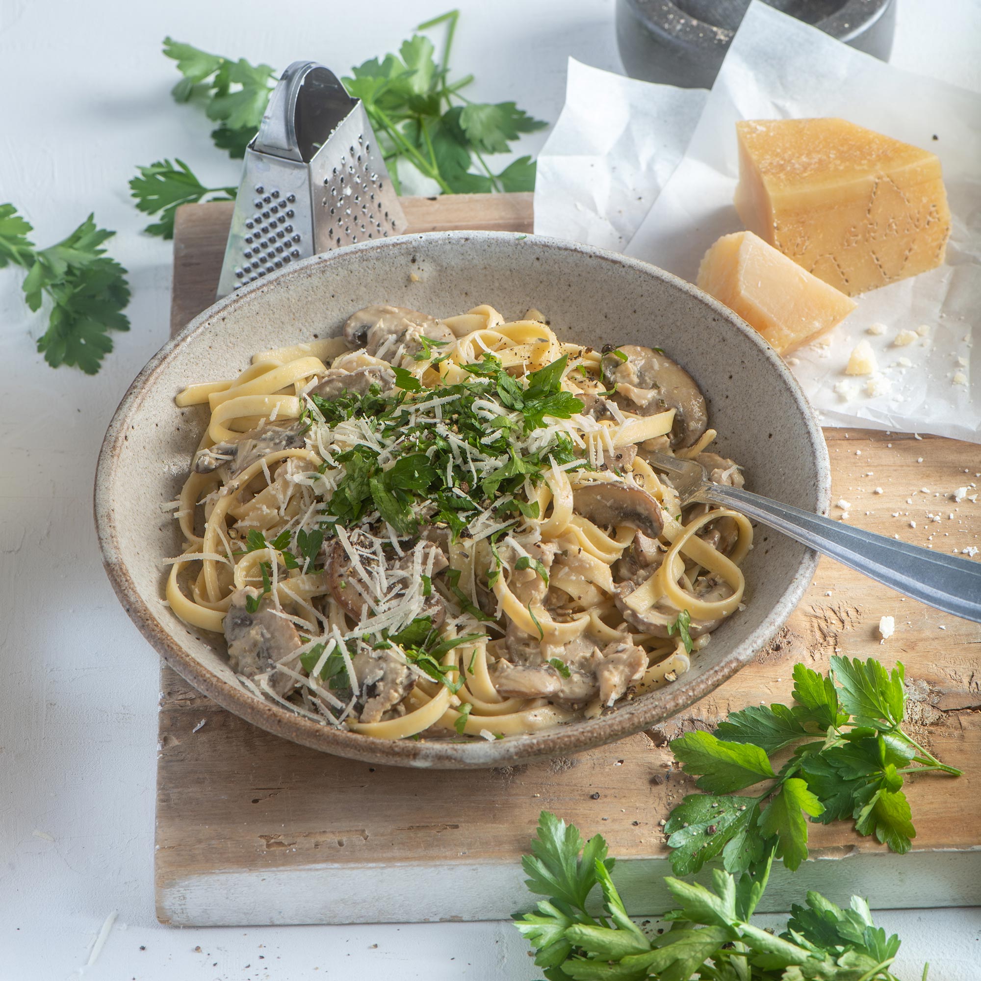 M&J Chickens Tagliatelle with Chicken and Mushrooms - M&J Chickens